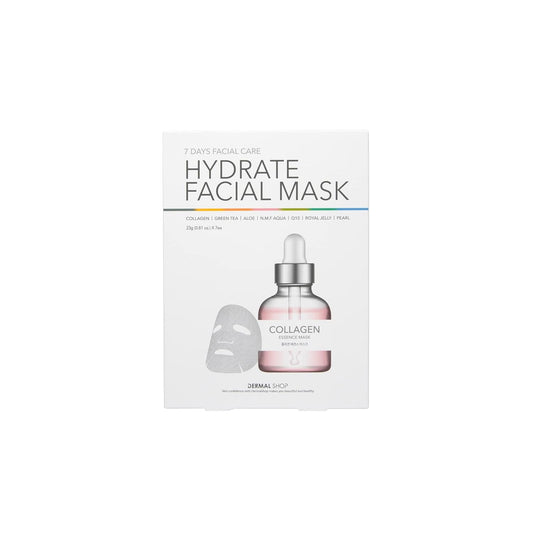 Dermal Shop Hydrate Facial Mask - 7 Masks for Daily Use - Skincare Sheet for Oily, Dry, Sensitive Skin - Anti Aging Full Face Mask - Moisturize & Tighten Your Skin