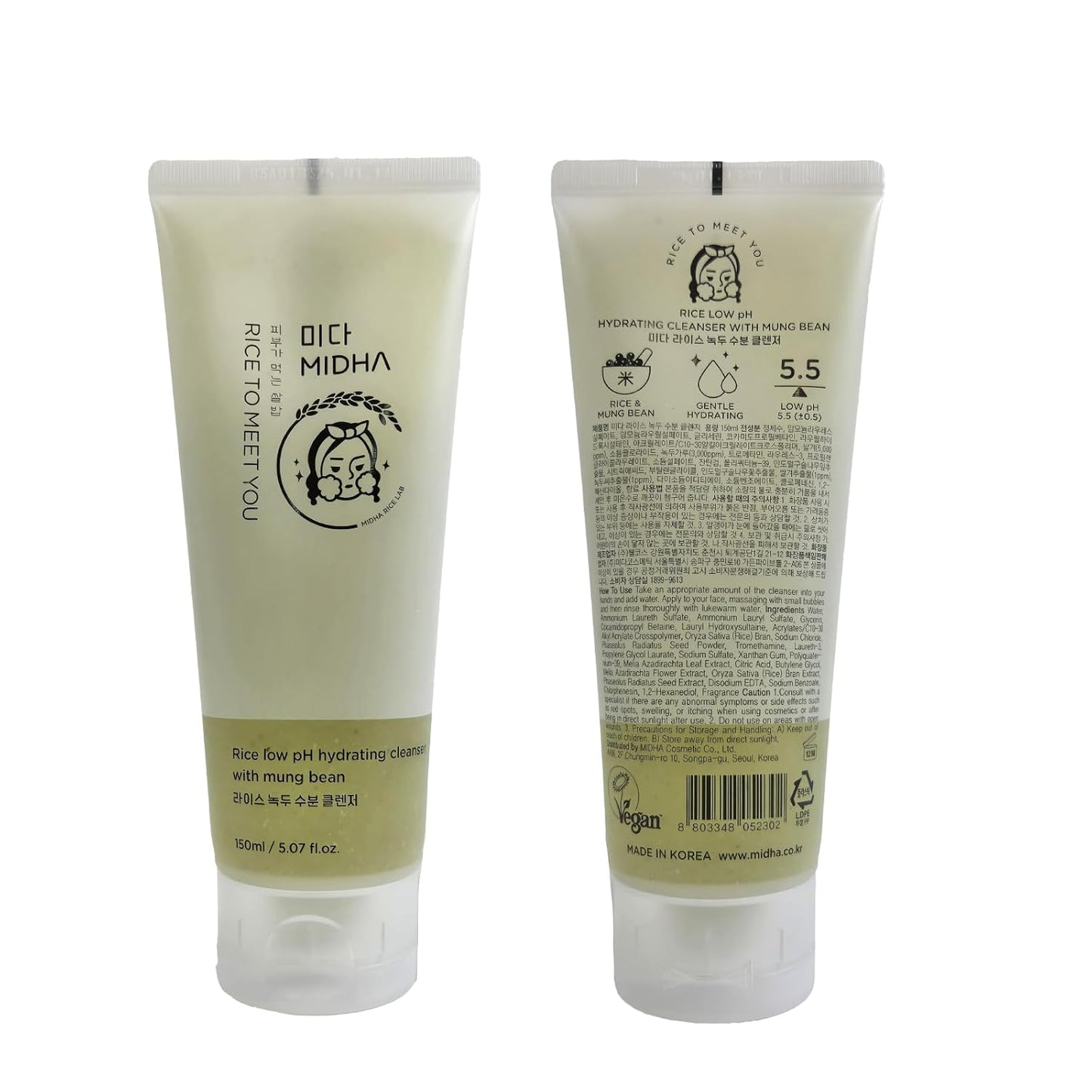 MIDHA Low pH Rice Gentle Cleanser with Mung Bean
