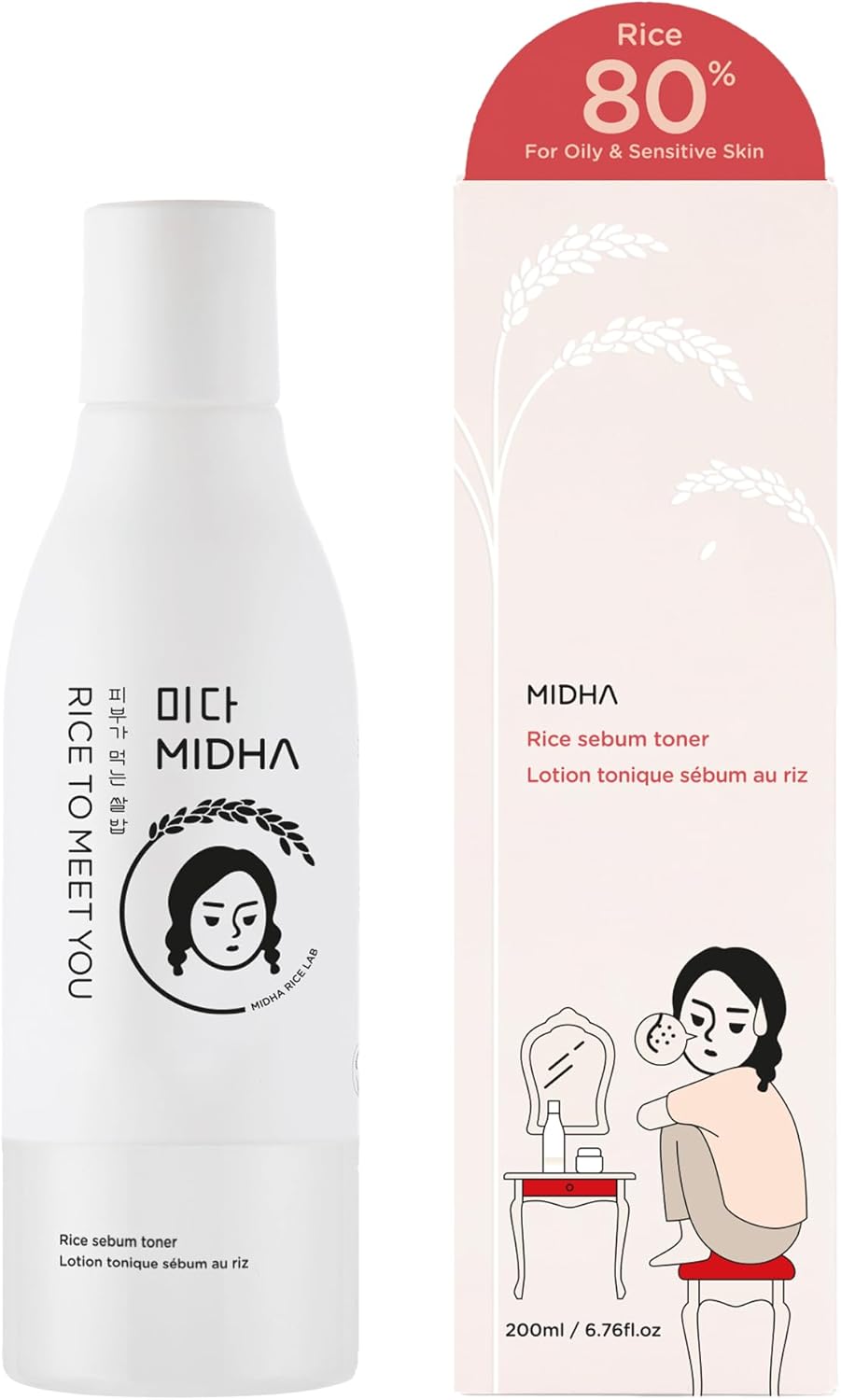 MIDHA Rice Sebum Toner,6.76fl.oz/200ml,