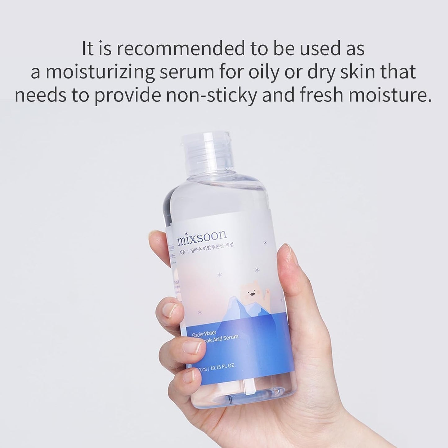 mixsoon Glacier Water Hyaluronic Acid Serum - Non-greasy Hydration Booster, Firming Facial Serum For Radiant, Dewy Skin - Korean Serum for Glass Skin (10.14 fl.oz / 300ml)