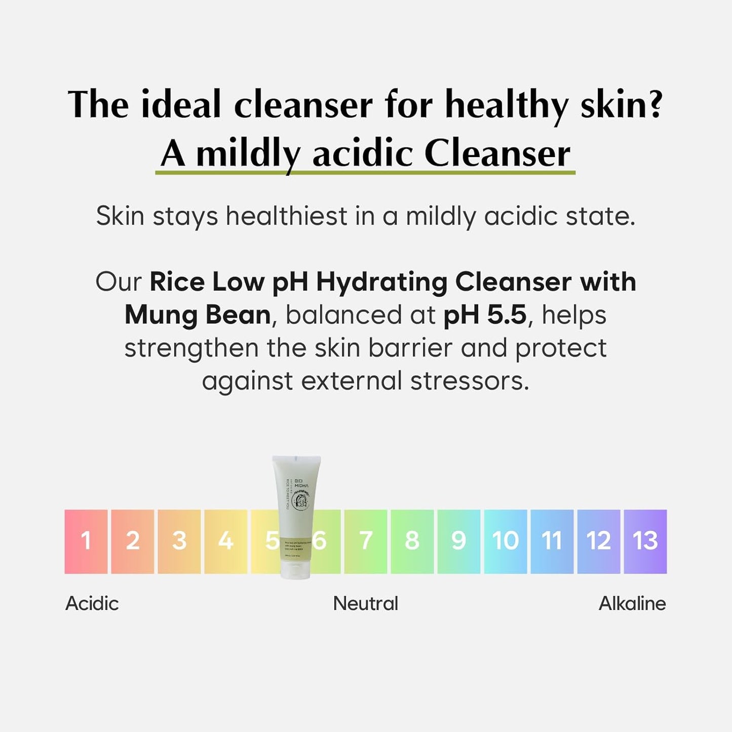 MIDHA Low pH Rice Gentle Cleanser with Mung Bean