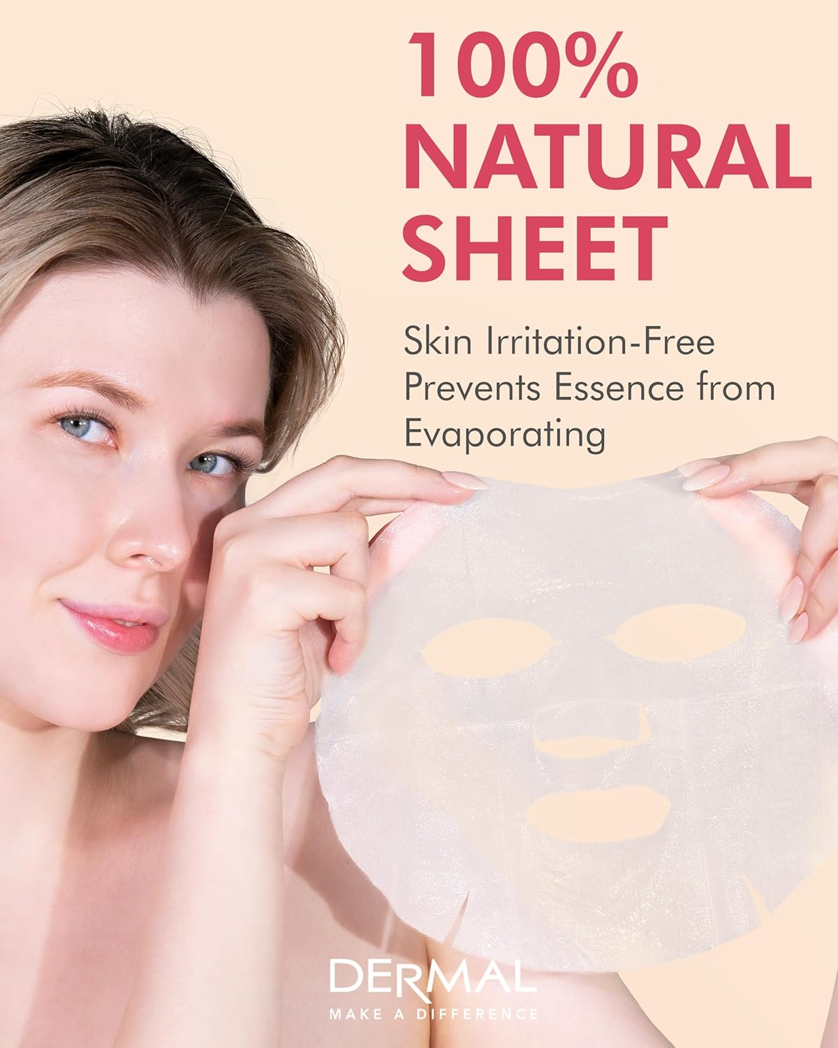 DERMAL Acerola Collagen Essence Facial Mask Sheet 23g Pack of 10