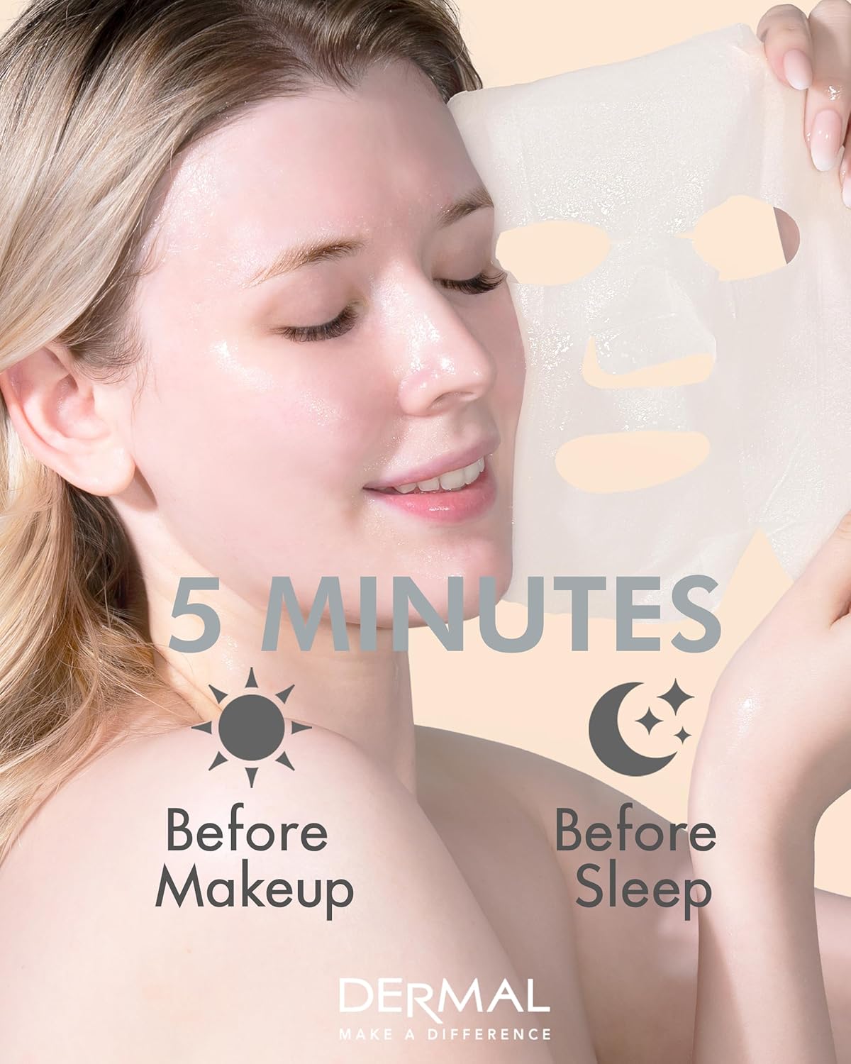 DERMAL Milk Collagen Essence Facial Mask Sheet 23g Pack of 10