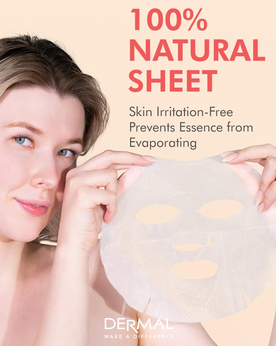 DERMAL Strawberry Collagen Essence Facial Mask Sheet 23g Pack of 10