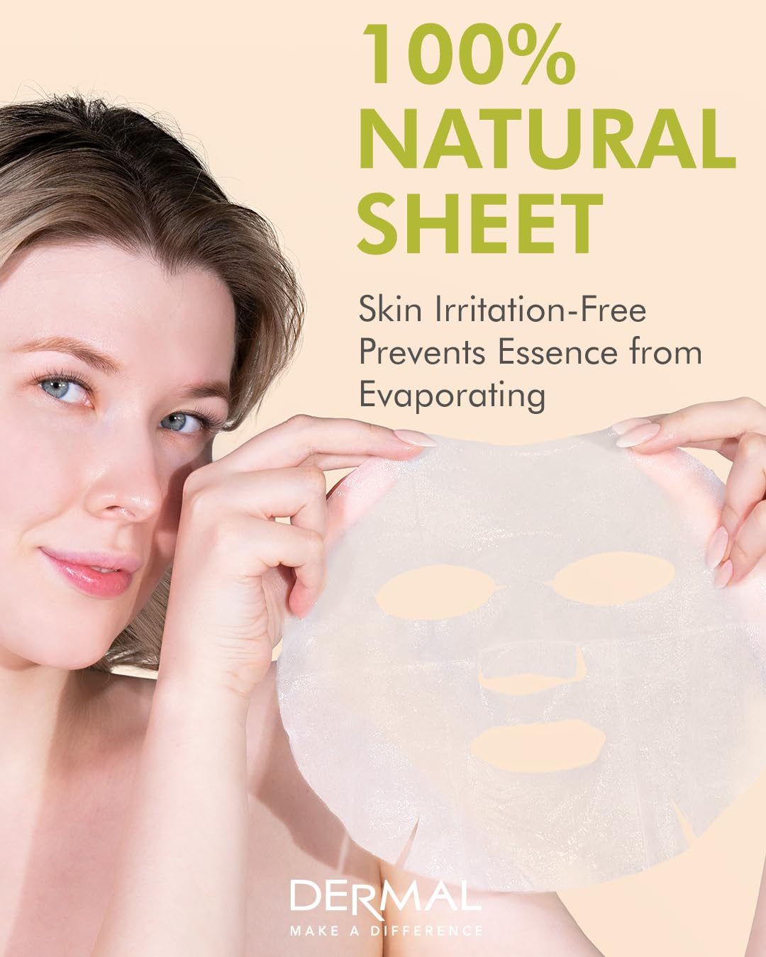 DERMAL Bamboo Collagen Essence Facial Mask Sheet 23g Pack of 10