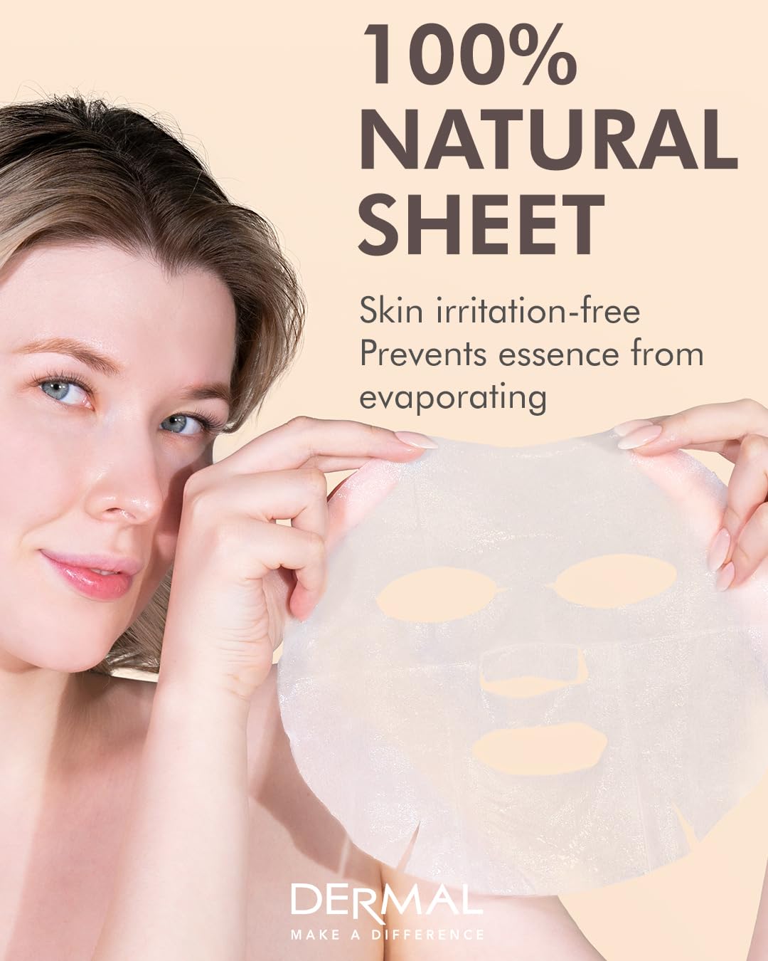 DERMAL Pearl Collagen Essence Facial Mask Sheet 23g Pack of 10