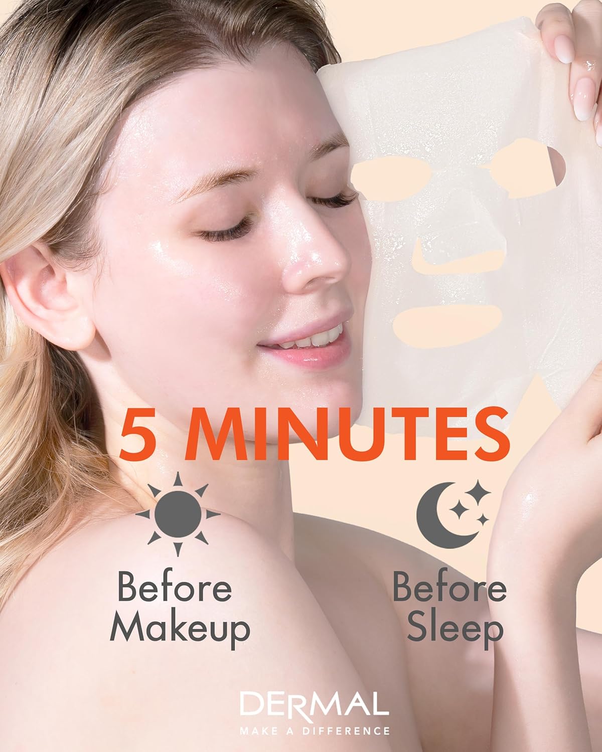 DERMAL Q10 Collagen Essence Facial Mask Sheet 23g Pack of 10