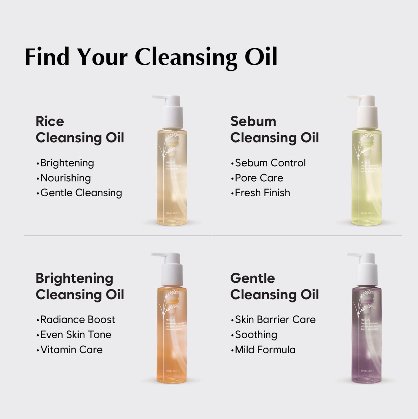 MIDHA Gentle Cleansing Oil With black rice & peptides