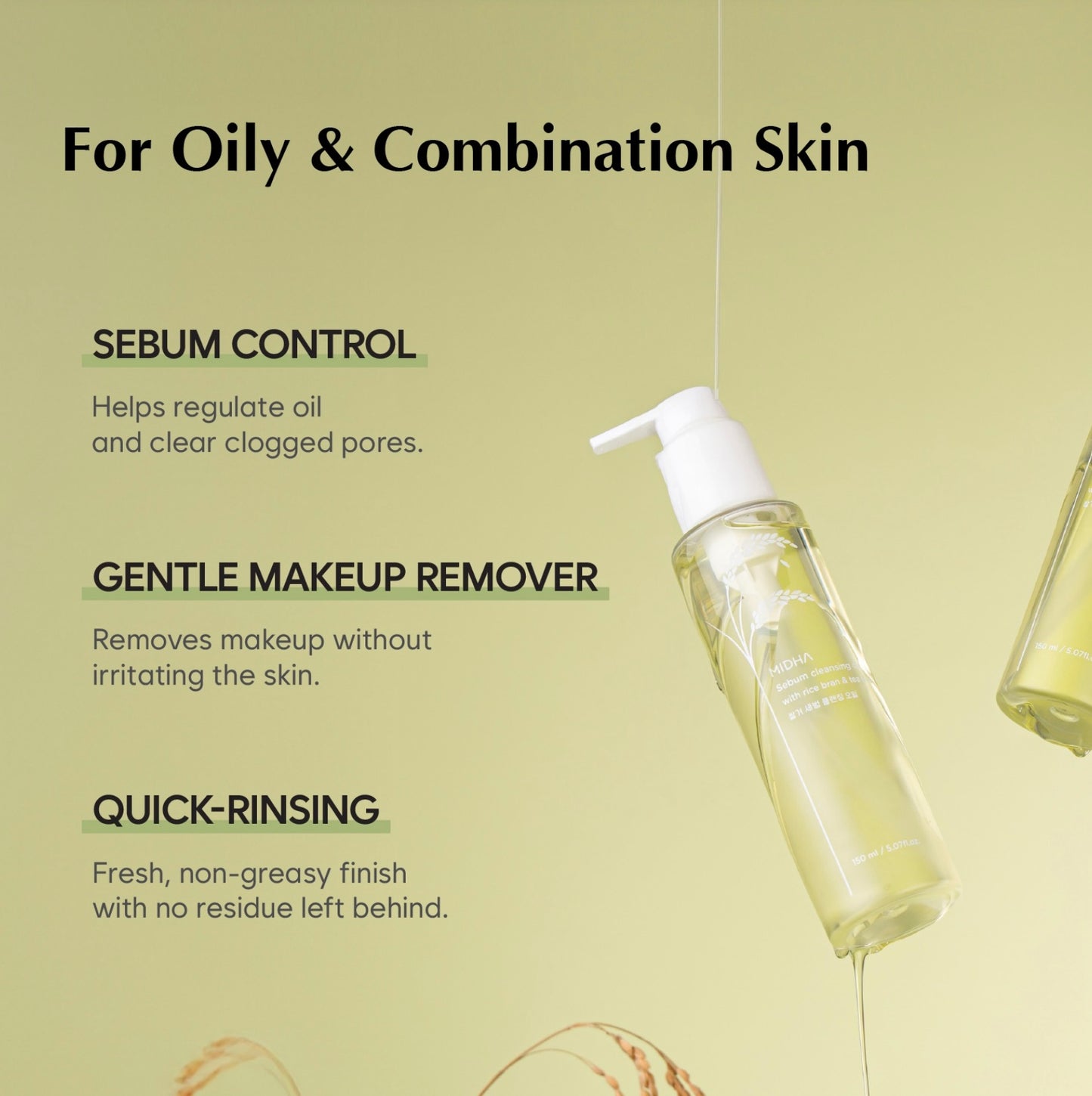 MIDHA Sebum Cleansing Oil With rice bran & tea tree