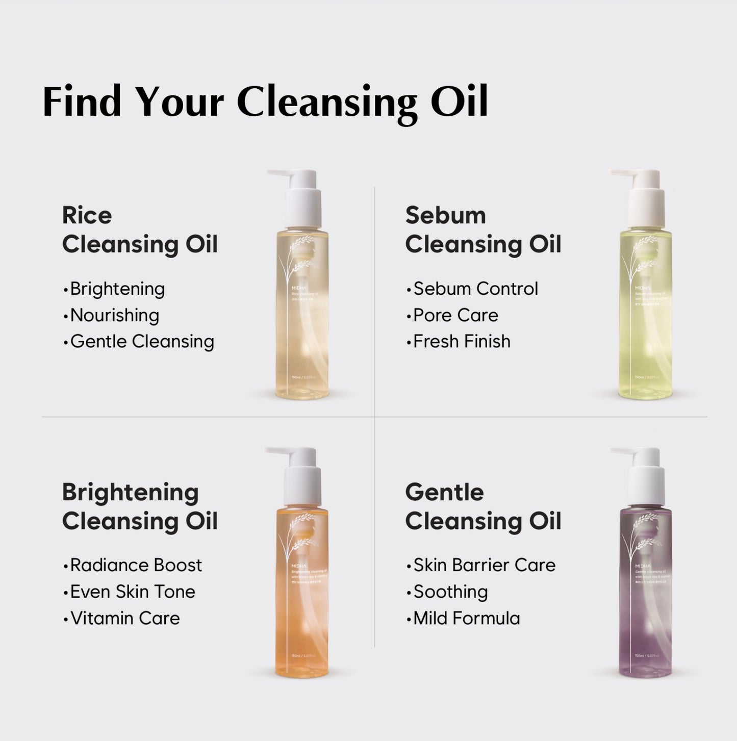 MIDHA Sebum Cleansing Oil With rice bran & tea tree