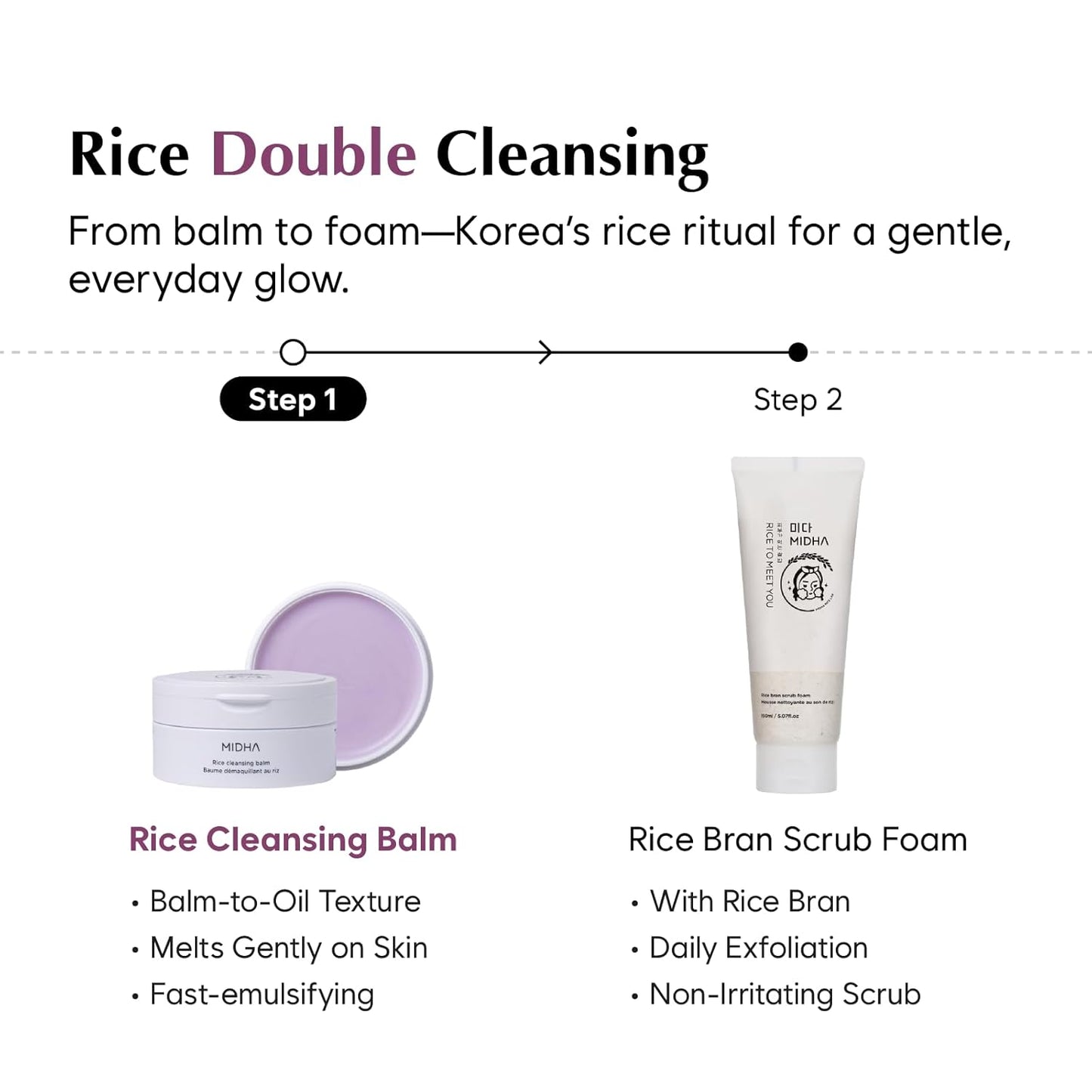 MIDHA Rice Cleansing Balm, 3.38fl.oz/100ml