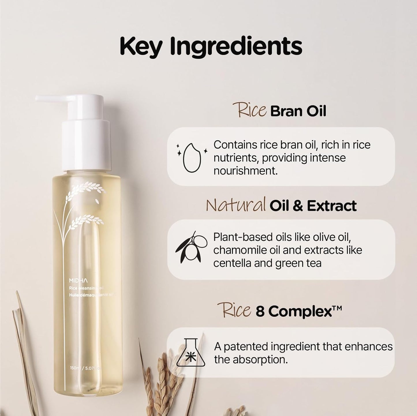 MIDHA RICE CLEANSING OIL 5.07fl.oz/150ml