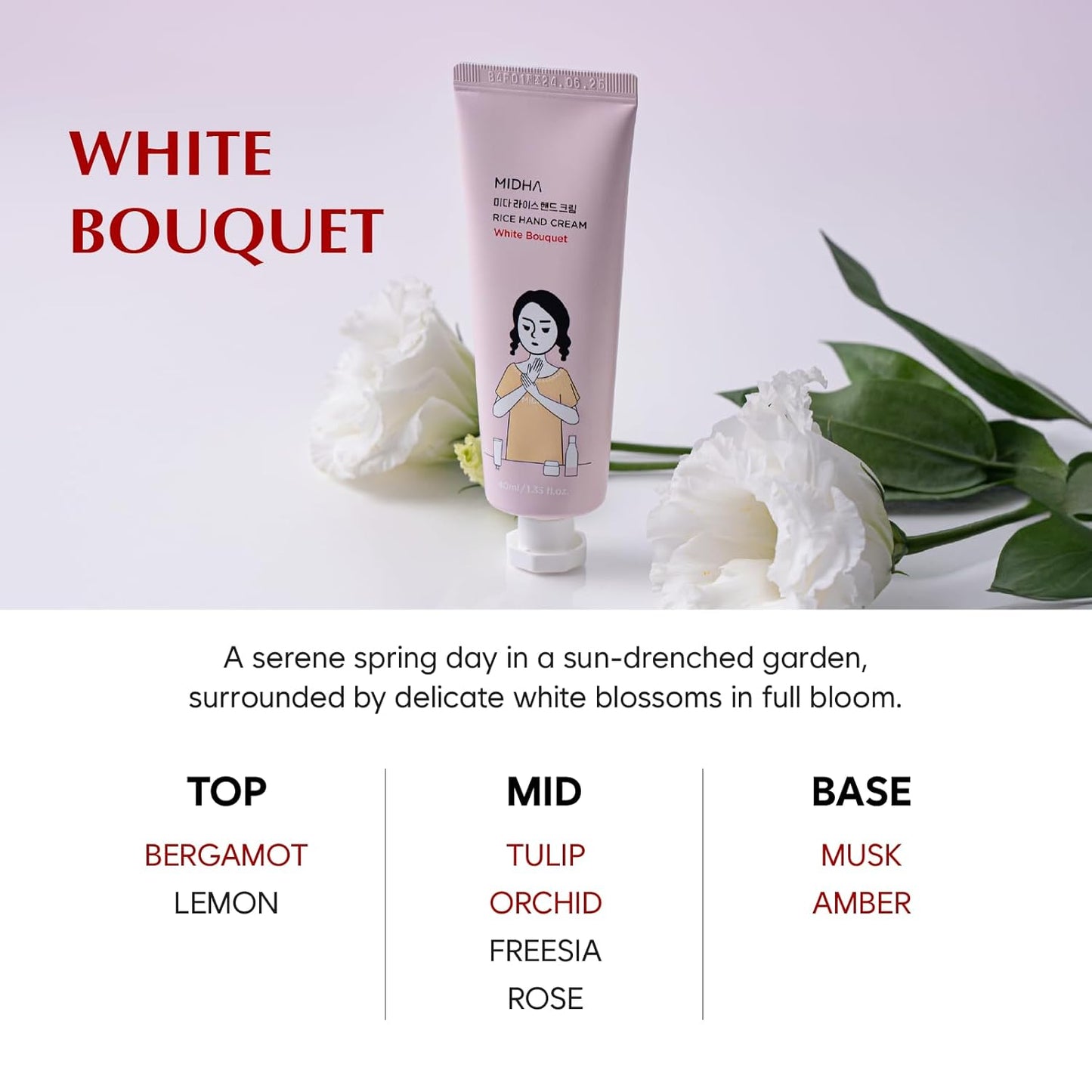 MIDHA Rice Hand Cream Set, 1.35fl.oz/40ml