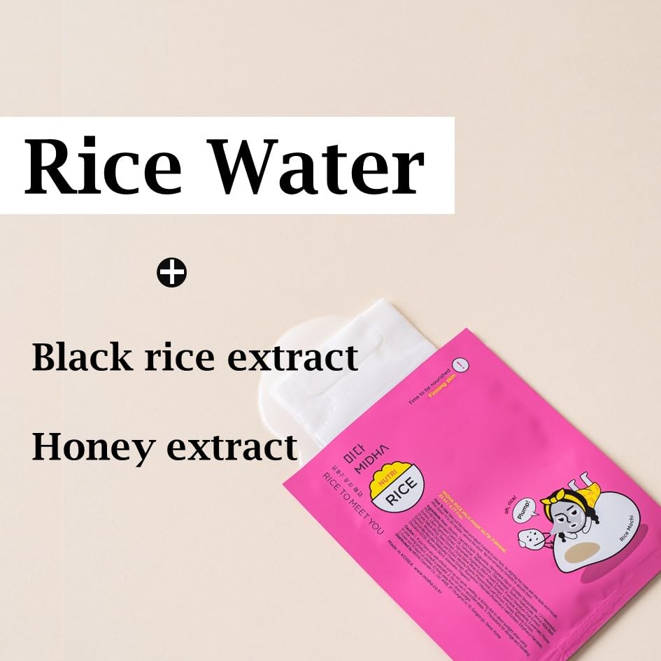 MIDHA Rice Milk Mask Nutri Firming, nourishing and firming facial sheet mask 5ea 1Pack