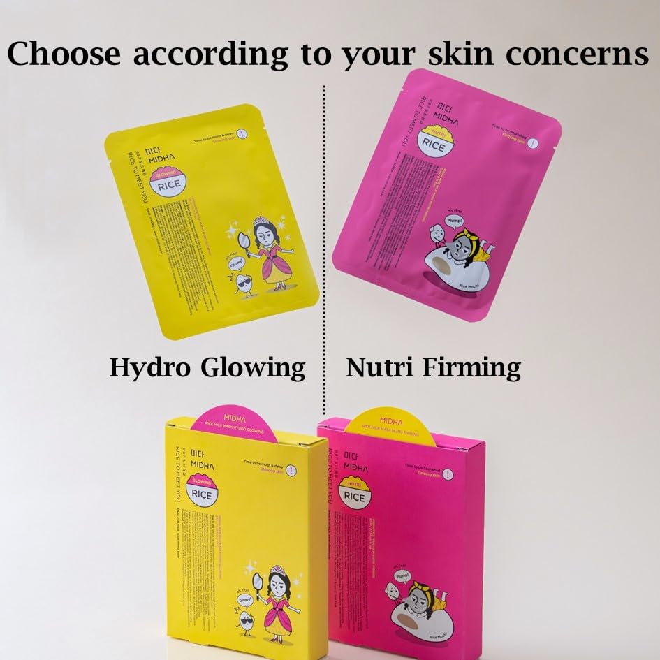 MIDHA Rice Milk Mask Nutri Firming, nourishing and firming facial sheet mask 5ea 1Pack