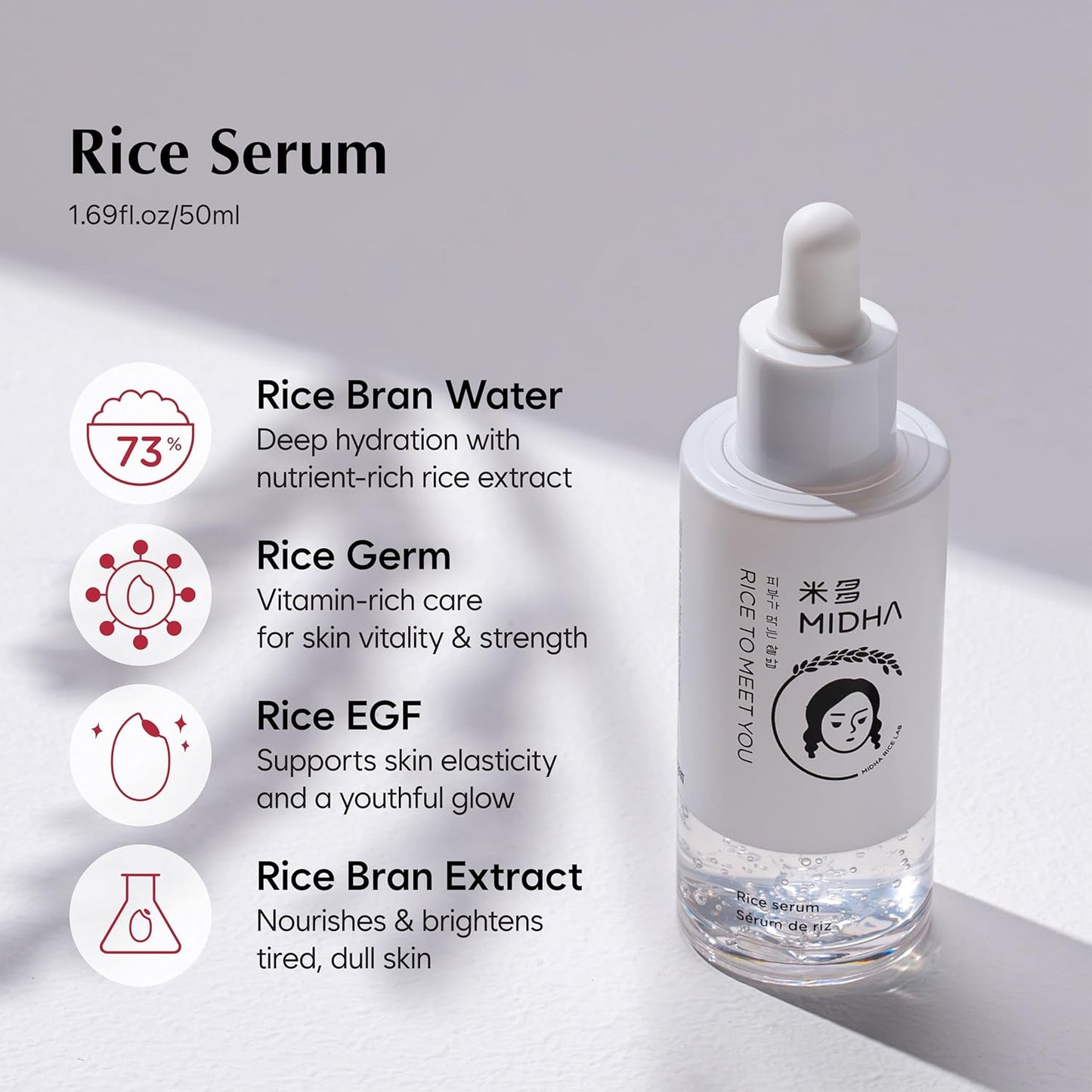 MIDHA Rice Serum, 1.69fl.oz/50ml
