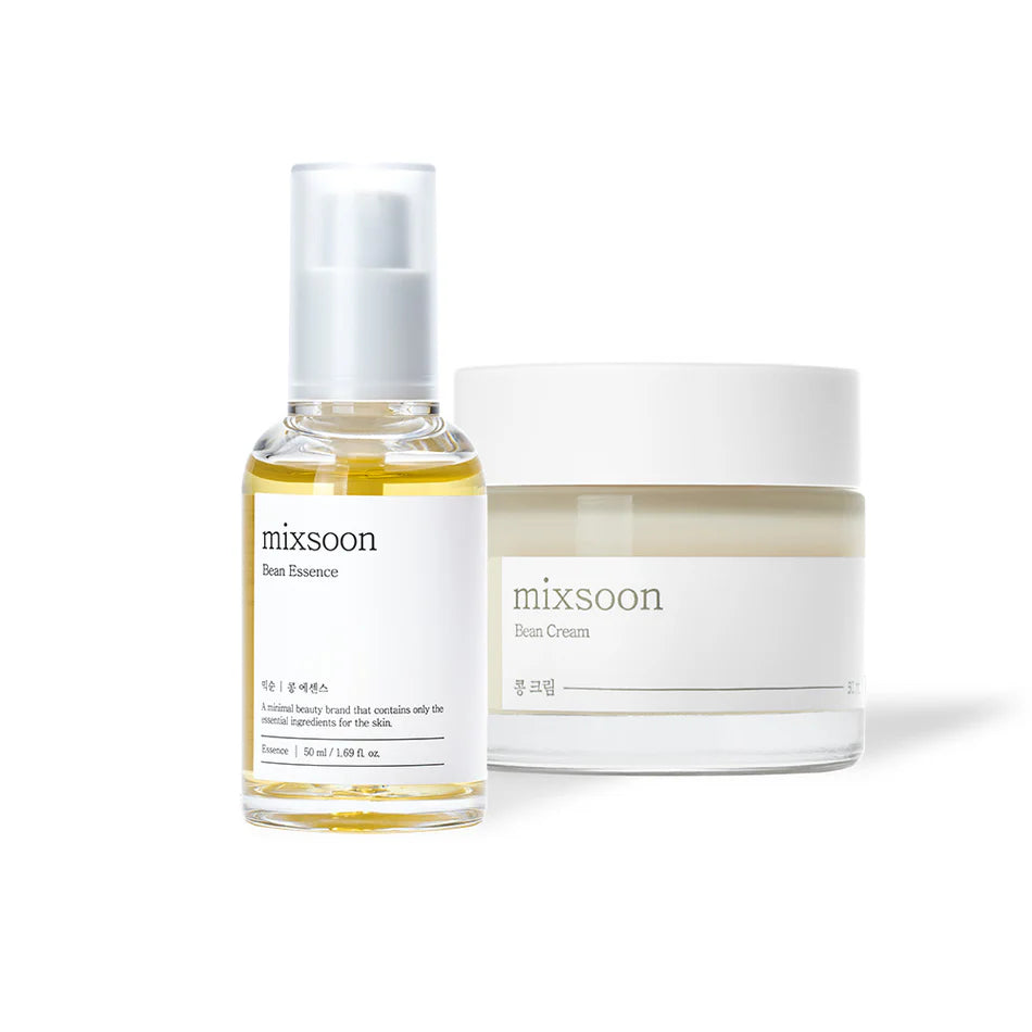 mixsoon Bean Glass Skin Duo Bean Essence 50ml + Bean Cream 50ml 3.38 Fl. Oz / 100ml Glass Skin Care