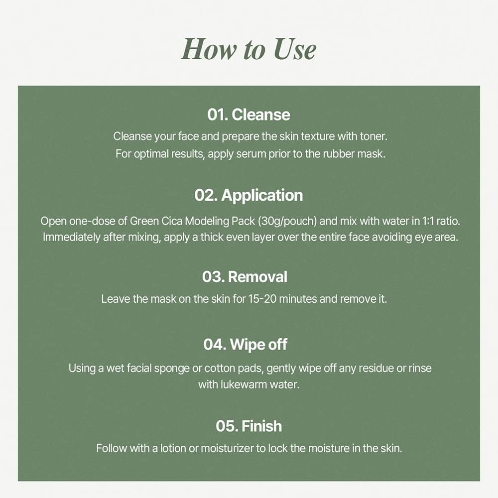 mixsoon Green Cica Modeling Face Mask 5ea