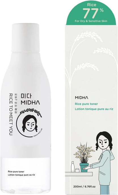 MIDHA Rice Pure Toner, 6.76fl.oz/200ml