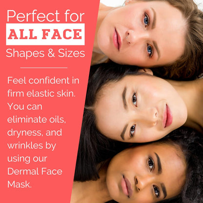 Dermal Shop Hydrate Facial Mask - 7 Masks for Daily Use - Skincare Sheet for Oily, Dry, Sensitive Skin - Anti Aging Full Face Mask - Moisturize & Tighten Your Skin