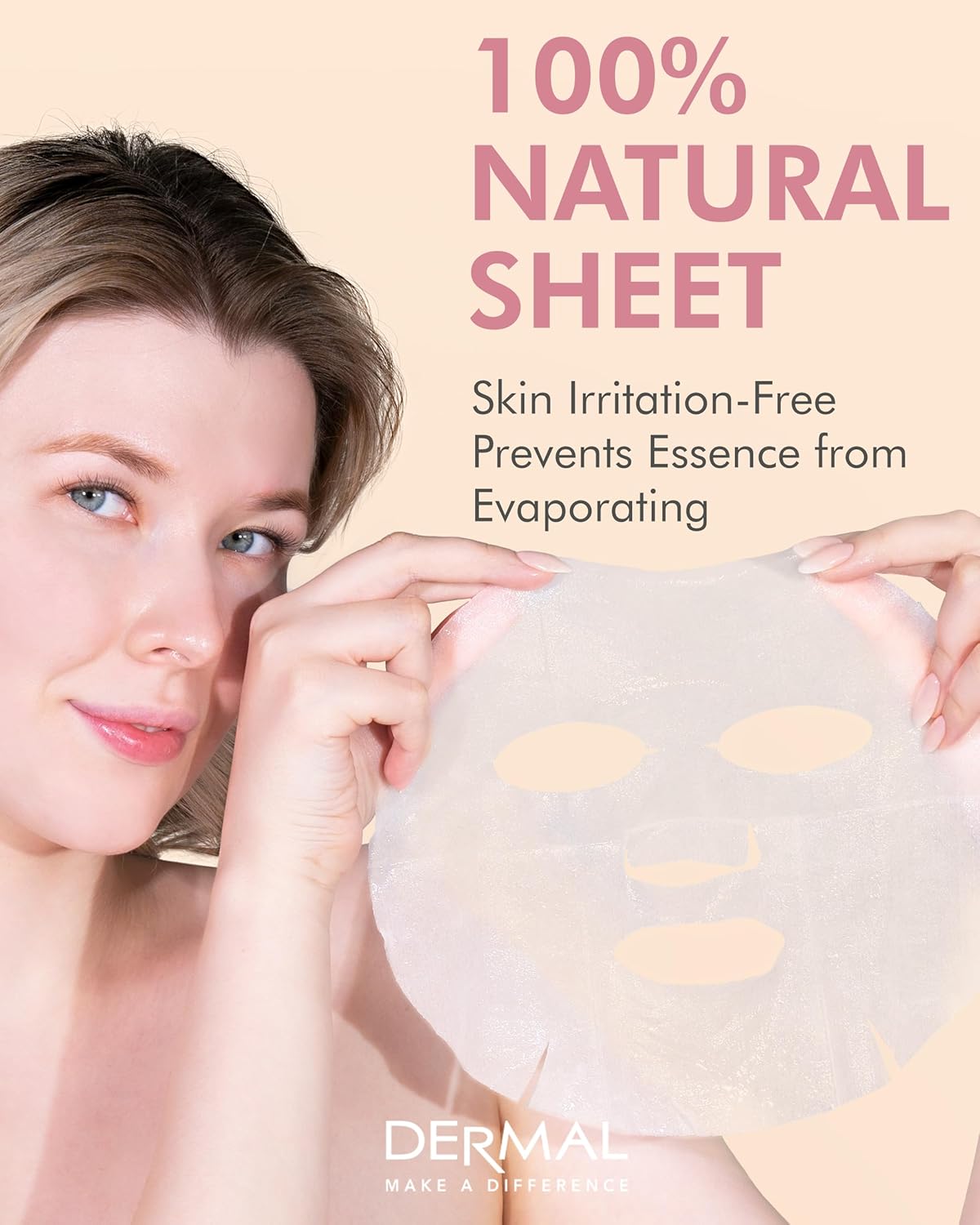 DERMAL Wine Collagen Essence Facial Mask Sheet 23g Pack of 10