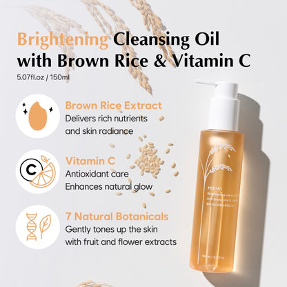 MIDHA Brightening Cleansing Oil with brown rice & vitamin C