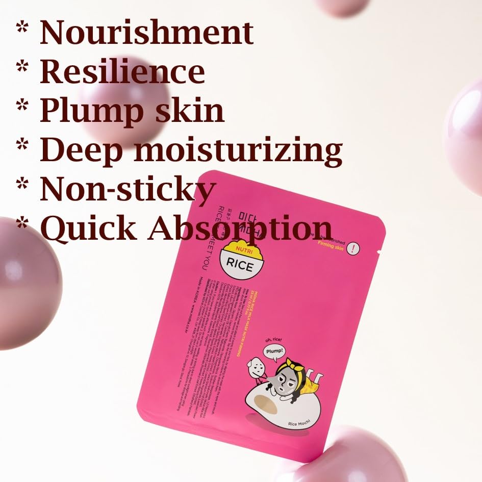 MIDHA Rice Milk Mask Nutri Firming, nourishing and firming facial sheet mask 5ea 1Pack