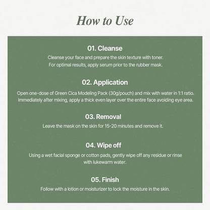 mixsoon Green Cica Modeling Face Mask 5ea